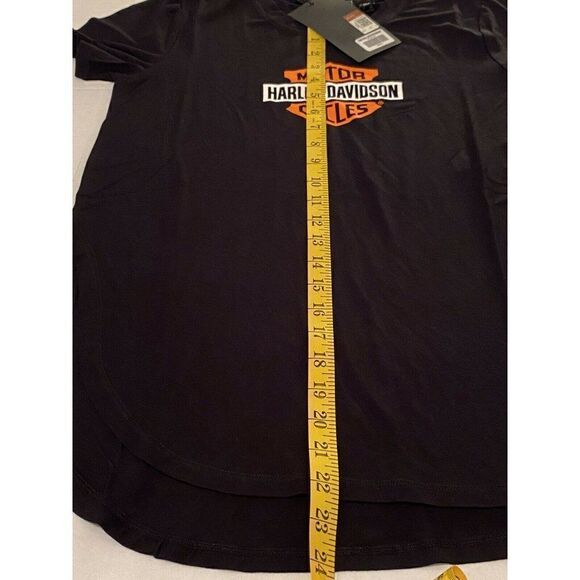 Harley-Davidson Women Sz S Patch Logo Black Crew - Picture 6 of 8